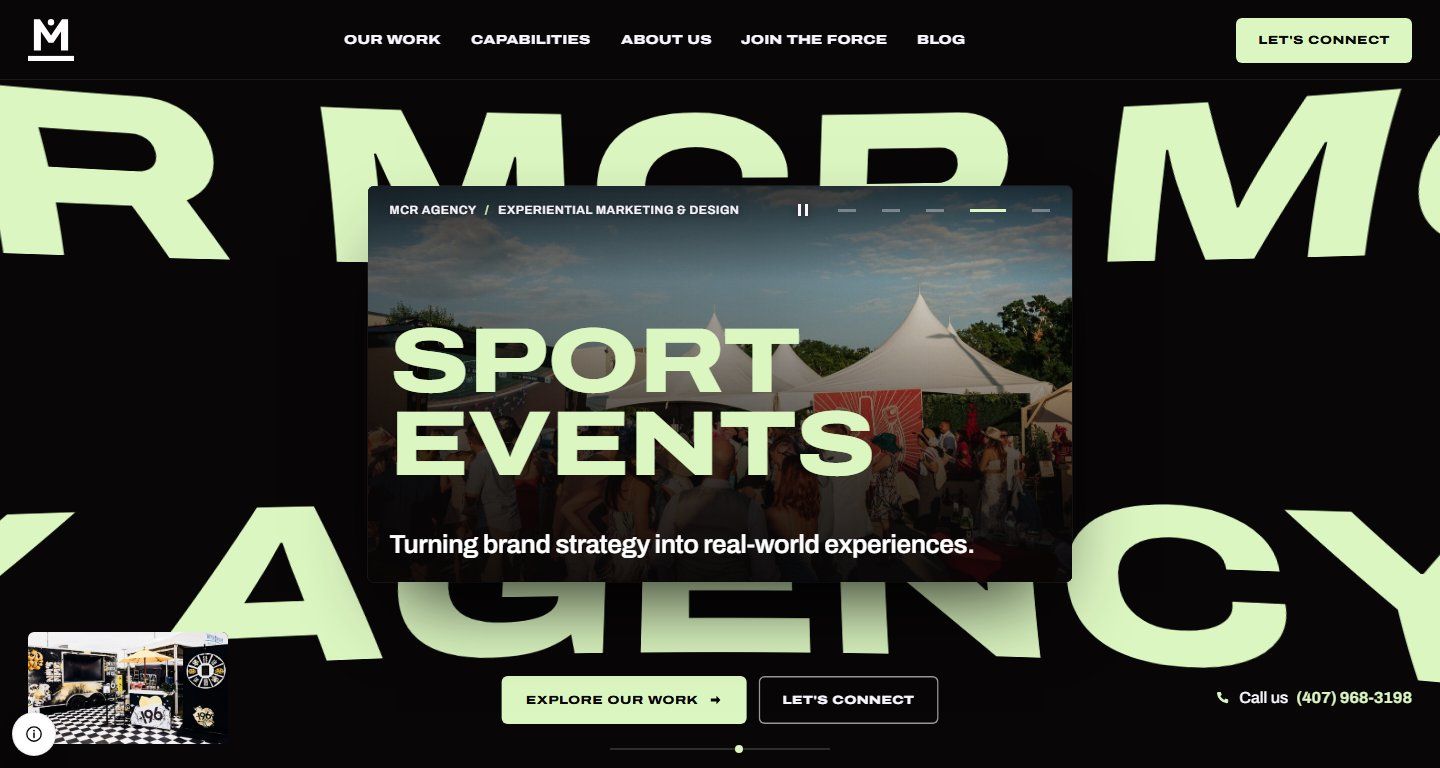 MCR Agency homepage, the redesign we built